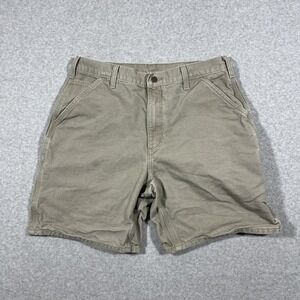 Vintage Carhartt B24 CHT Chestnut Faded Brown Carpenter Shorts 33x8.5